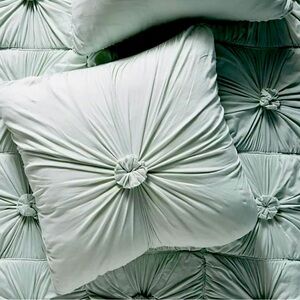 Anthropologie Lazybones Rosette Euro Sham/Cover Light Green